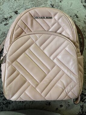 Michael Kors Quilted Mini Backpack in Light Blush